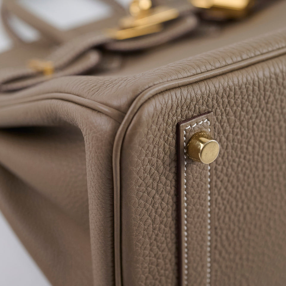Hermes Birkin 25 Togo Etoupe W Stamp