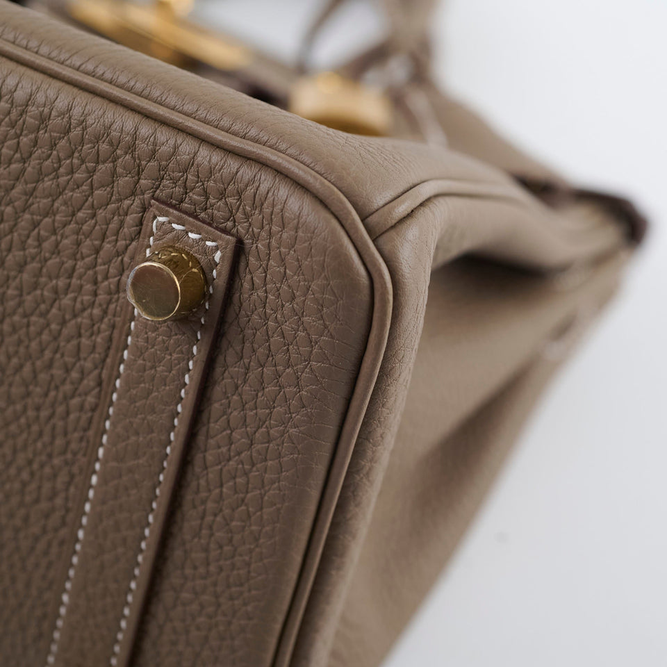 Hermes Birkin 25 Togo Etoupe W Stamp