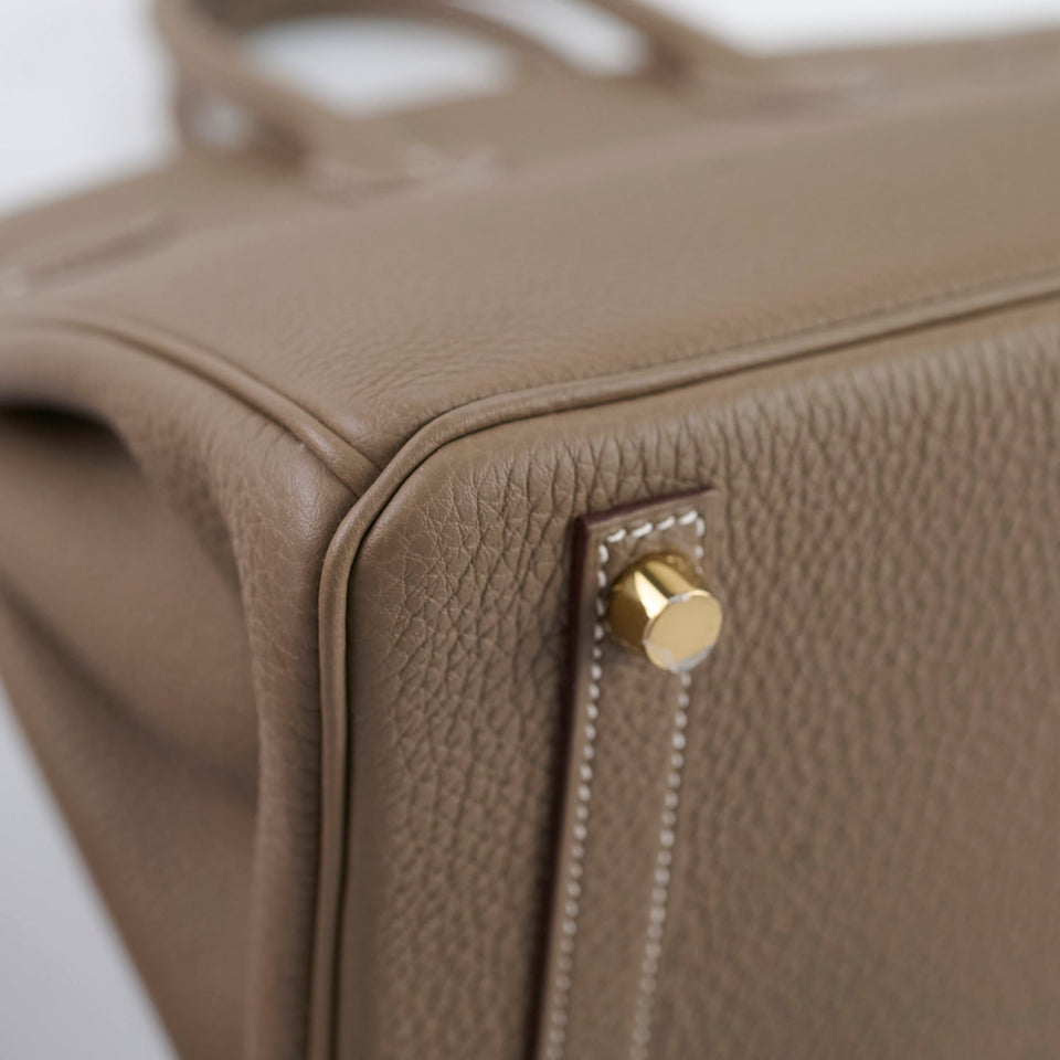 Hermes Birkin 25 Togo Etoupe W Stamp