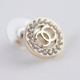 Chanel Round CC Crystal Earrings Costume Jewellery