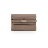 Hermes Kelly Wallet Epsom Gris Asphalte A Stamp