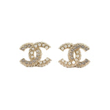 Chanel CC Crystal/Pearl Earrings Costume Jewellery