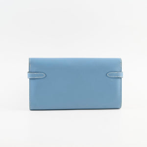 Hermes Kelly Wallet Epsom Blue Jean