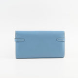 Hermes Kelly Wallet Epsom Blue Jean