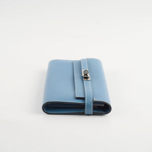 Hermes Kelly Wallet Epsom Blue Jean