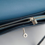 Hermes Kelly Wallet Epsom Blue Jean