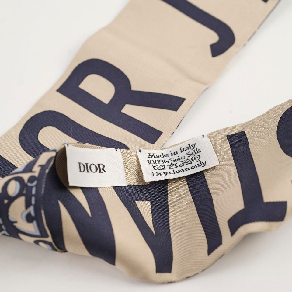 Christian Dior Oblique Twilly Navy