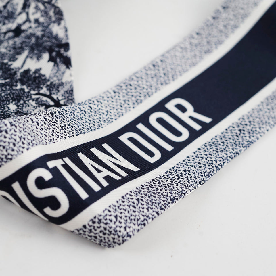 Dior Twilly Toile de Jouy Sauvage Mitzah Scarf Navy