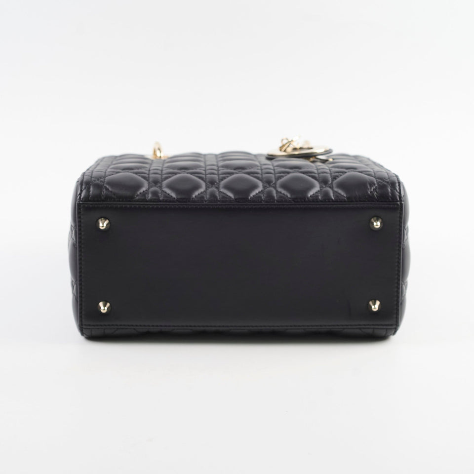 Christian Dior Medium Lambskin Lady Dior Black