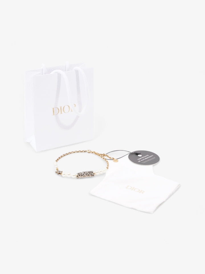 Christian Dior J'ADior Crystal And Pearl Choker Gold / Pearl Base Metal