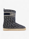 Christian Dior Granville Boots Deep Blue Oblique Velvet EU 37 UK 4