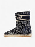 Christian Dior Granville Boots Deep Blue Oblique Velvet EU 37 UK 4