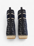 Christian Dior Granville Boots Deep Blue Oblique Velvet EU 37 UK 4