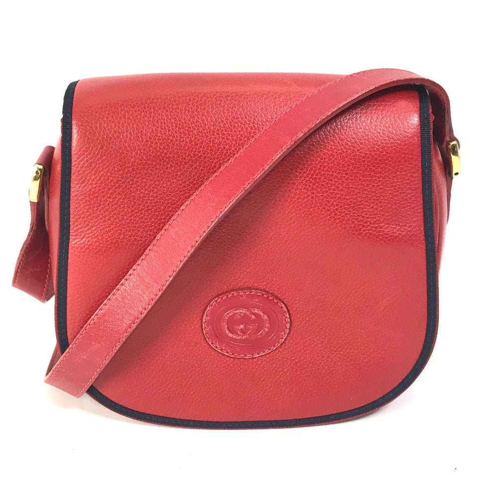 Gucci Shoulder Bag 007.261.0107 leather Red Old Gucci Interlocking G mens