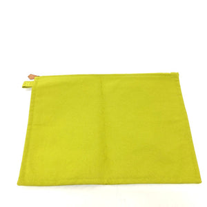 Hermes Pouch canvas Green type Large unisex(Unisex)