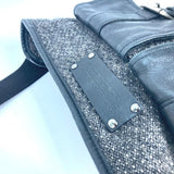 Burberry Sling bag Wool, Leather Gray type Black label Waist bag mens