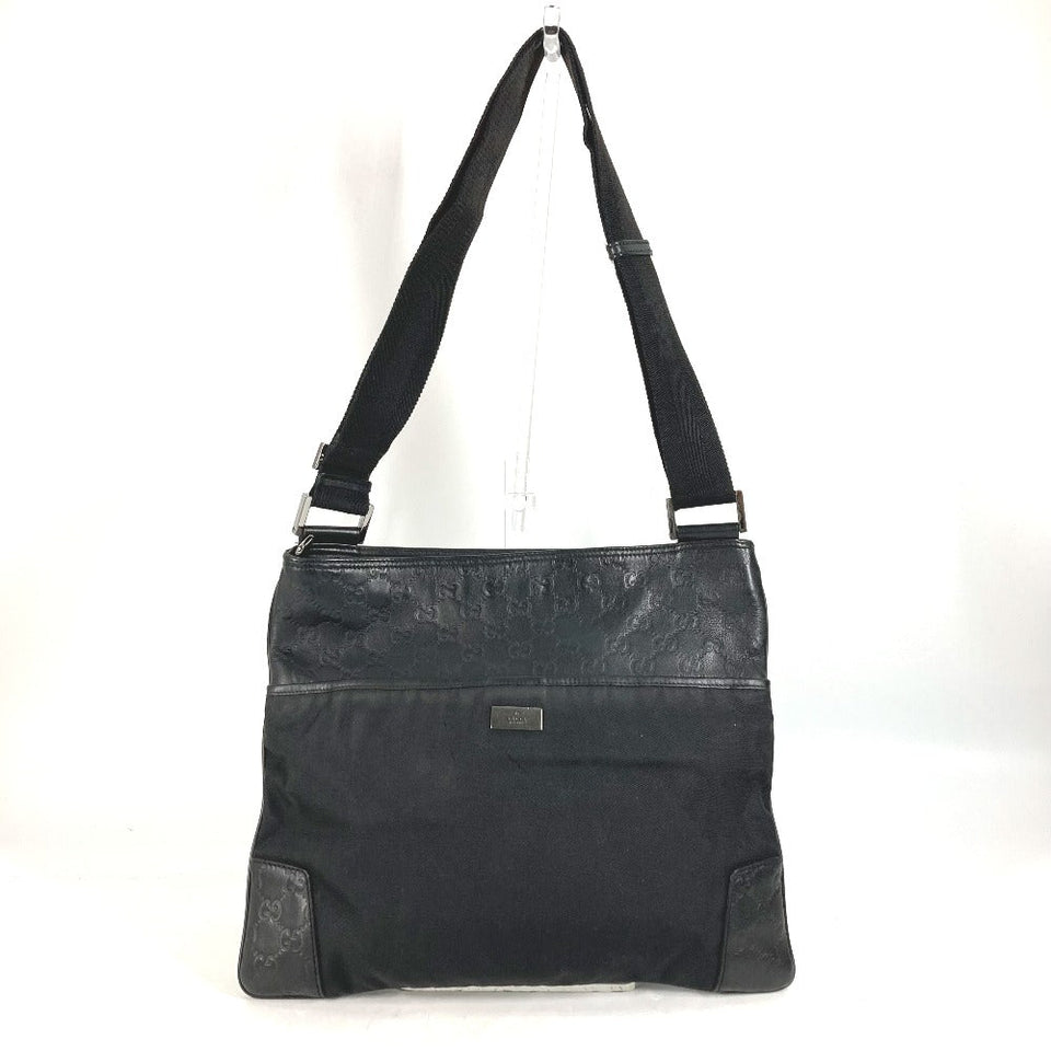 Gucci Shoulder Bag 161822 Leather, Nylon black Guccisima GG mens