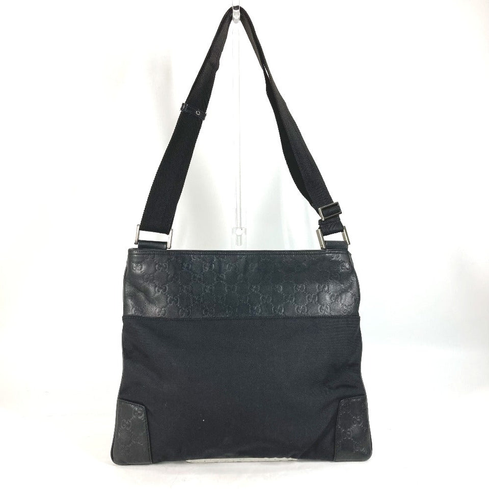 Gucci Shoulder Bag 161822 Leather, Nylon black Guccisima GG mens