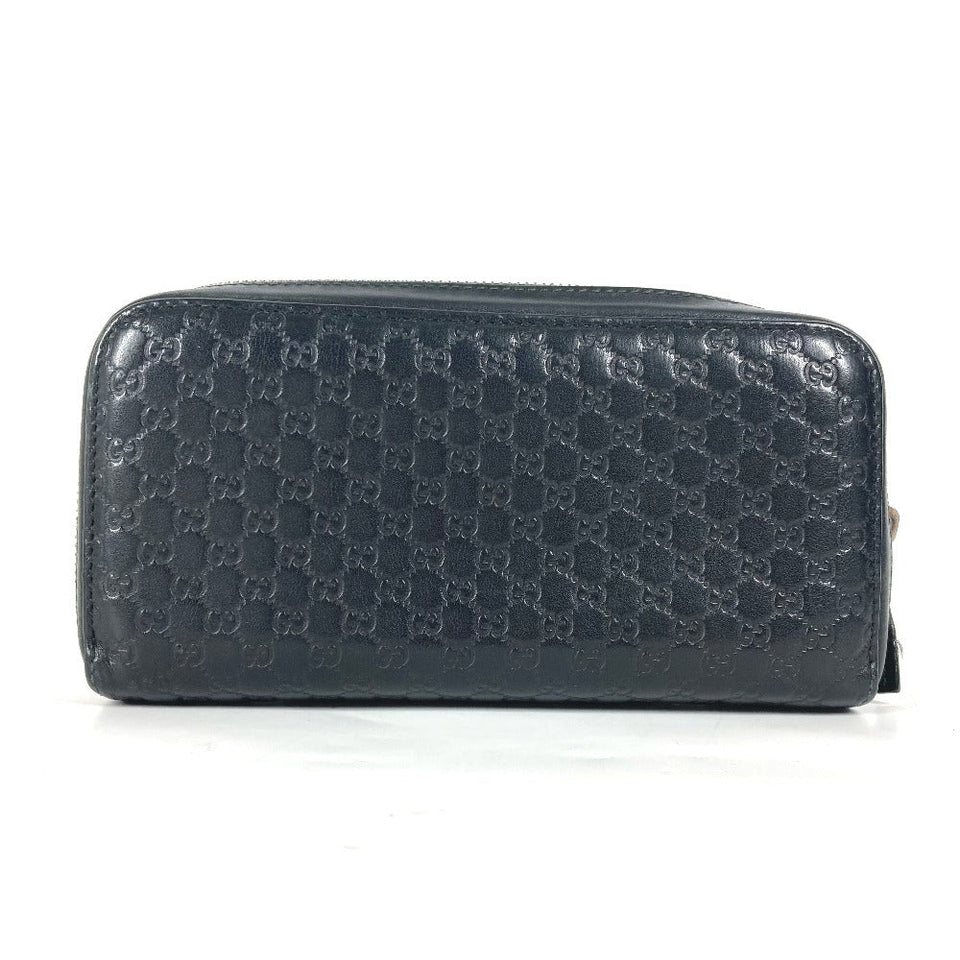 Gucci Long Wallet Purse 278635 leather black GG Micro Guccisima