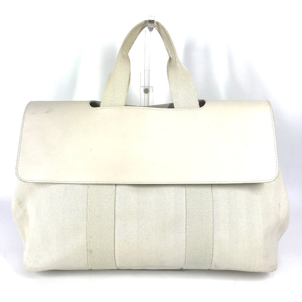 Hermes Handbag Leather / canvas white Valparaiso MM Valparaiso