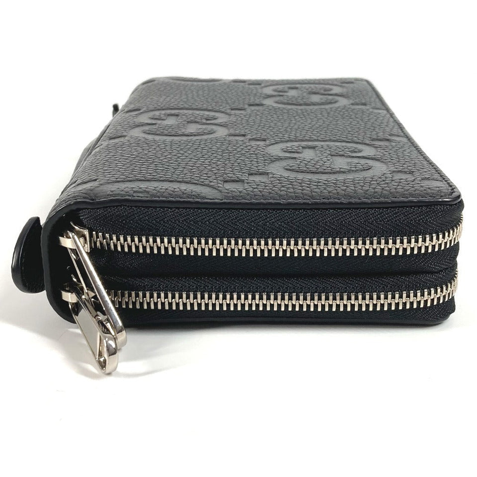 Gucci Long Wallet Purse 751760 leather black Jumbo GG Travel Document Case