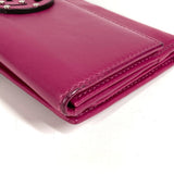 Gucci Long Wallet Purse 231843 leather Purple pink type Interlocking G studs