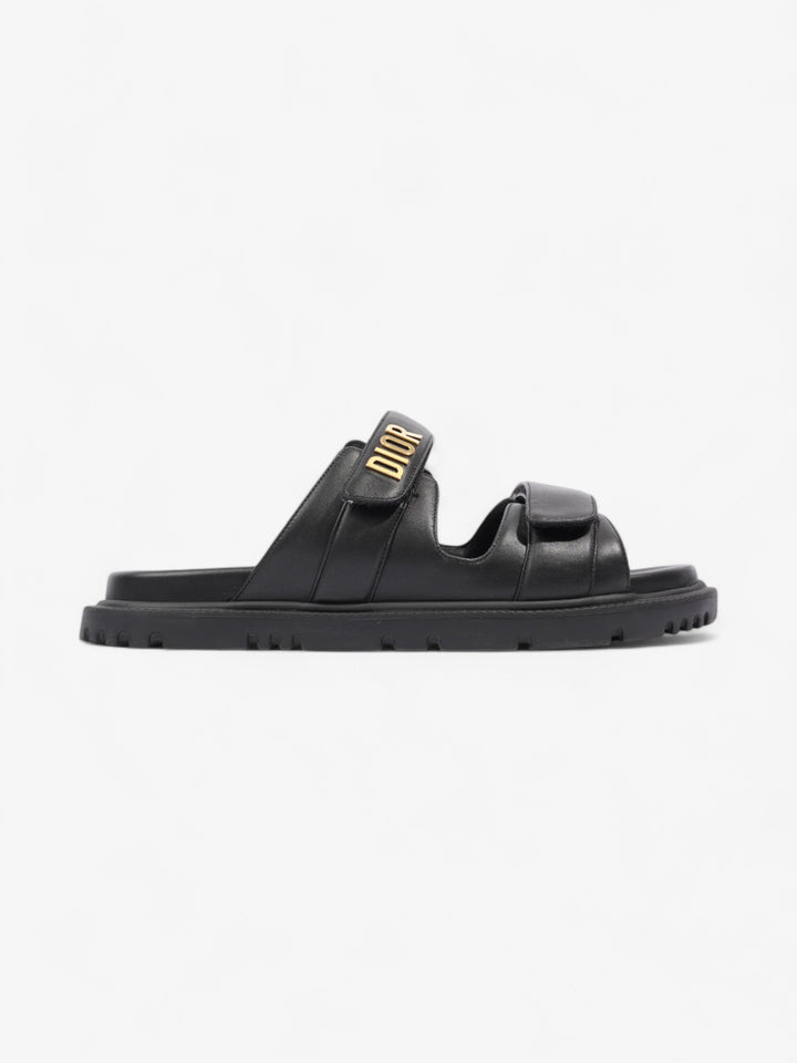 Christian Dior Dioract Sandals Black / Gold Leather EU 41 UK 8