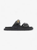 Christian Dior Dioract Sandals Black / Gold Leather EU 41 UK 8