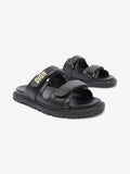 Christian Dior Dioract Sandals Black / Gold Leather EU 41 UK 8