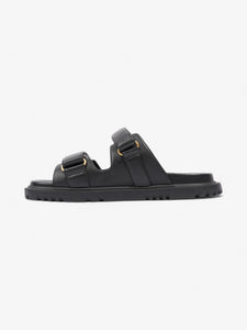 Christian Dior Dioract Sandals Black / Gold Leather EU 41 UK 8
