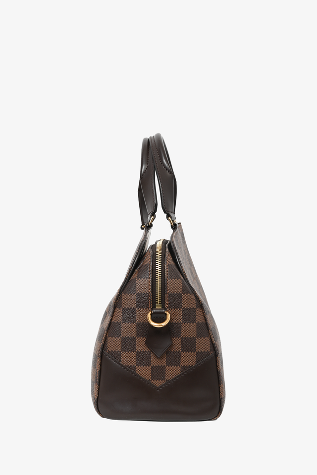 Louis Vuitton 2016 Brown Canvas 'Damier Ebene Kensington' Bowling Bag