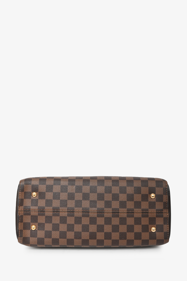 Louis Vuitton 2016 Brown Canvas 'Damier Ebene Kensington' Bowling Bag