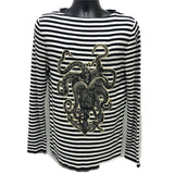 Gucci sweat 461177 cotton White x black tops Border octopus motif mens XS