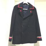 Gucci pea coat 451131 wool Navy By color Silvi Web Ribbon 48