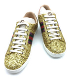Gucci sneakers 475610 Glitter Canvas , Sequins Gold type Sherry line Women 36.5