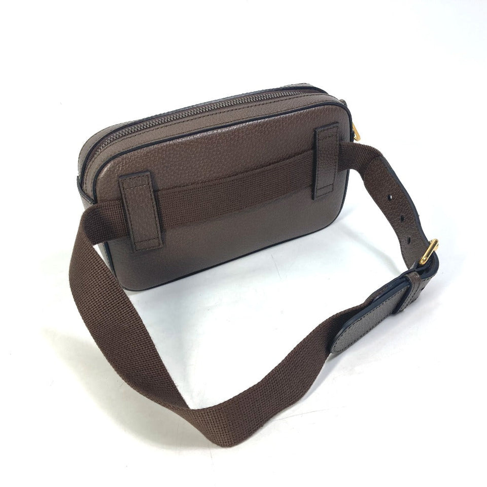 Gucci Sling bag 602695 leather Brown cross bag belt bag 100th anniversary logo