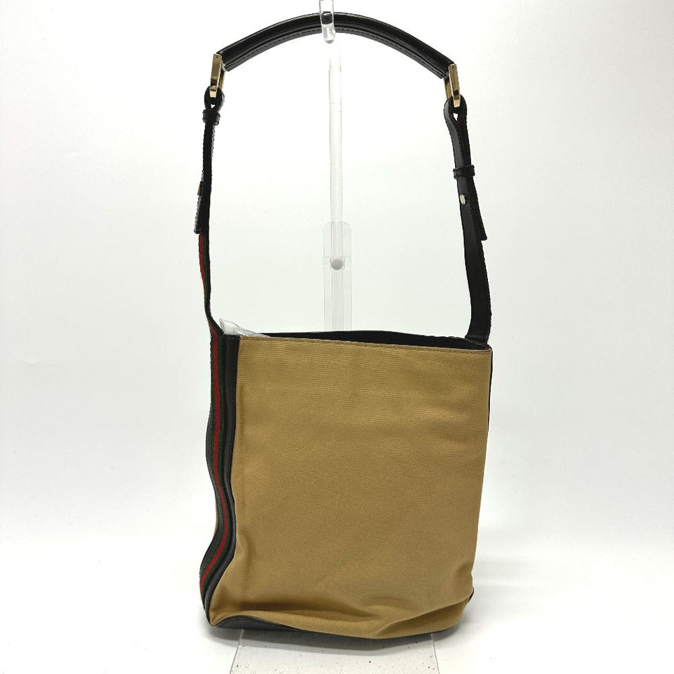 Gucci Shoulder Bag 001ã»4286 Leather / canvas beige vintage Sherry line
