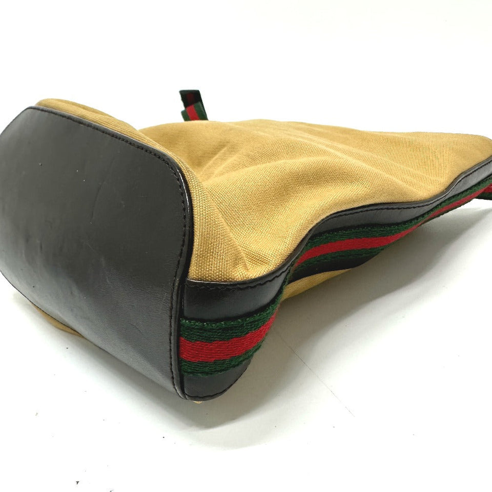Gucci Shoulder Bag 001ã»4286 Leather / canvas beige vintage Sherry line