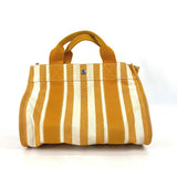 Hermes Handbag canvas Orange With porch Cannes PM Stripe