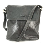 Gucci Shoulder Bag 223666 Sima leather Dark brown Guccisima GG mens