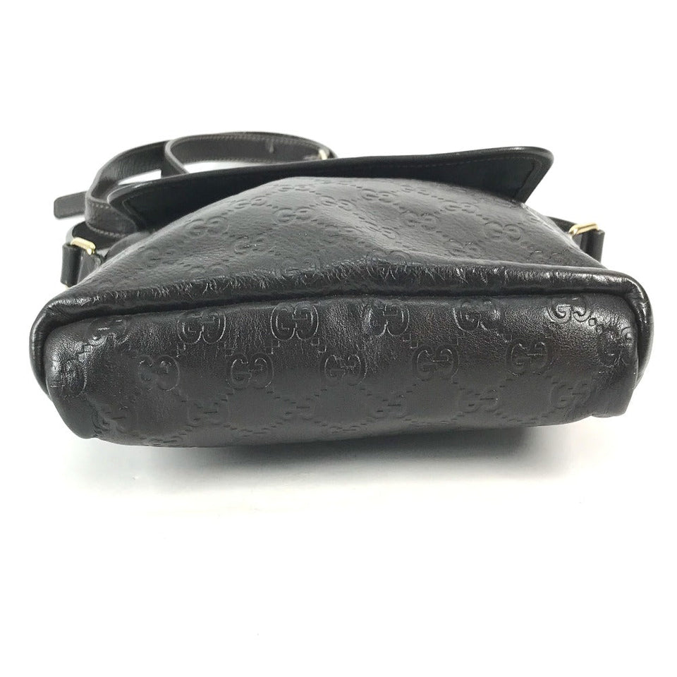 Gucci Shoulder Bag 223666 Sima leather Dark brown Guccisima GG mens
