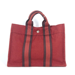 Hermes Handbag canvas Red Fool ToePM Women