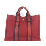 Hermes Handbag canvas Red Fool ToePM Women