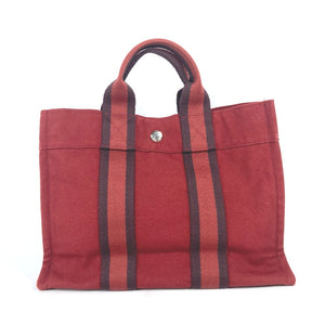 Hermes Handbag canvas Red Fool ToePM Women