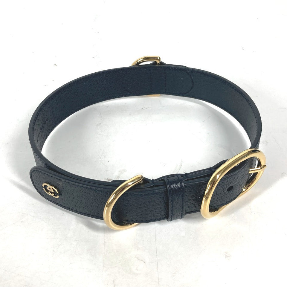 Gucci others 695256 leather black GG Large/Extra Large Pet Collar L