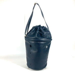 Hermes Shoulder Bag leather Navy Tassel fringe Manjoire