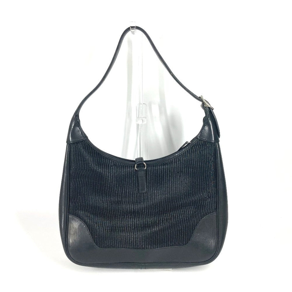 Hermes Shoulder Bag Straw, Leather black Trim 31 Trim 31