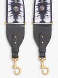 Christian Dior Saddle Bag Strap Navy / Black / White Canvas