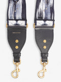 Christian Dior Saddle Bag Strap Navy / Black / White Canvas