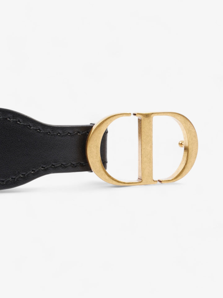 Christian Dior CD Belt Blue / Black / Gold Canvas Medium - 87.5cm